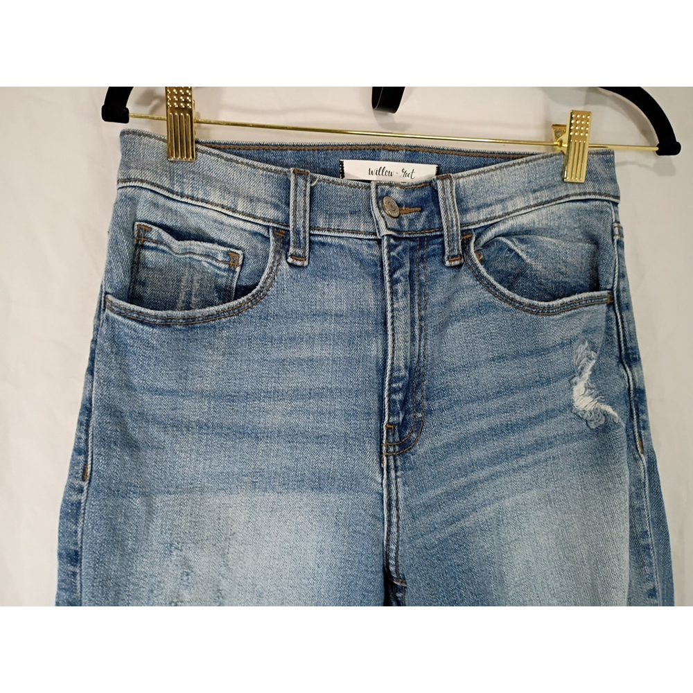 Willow & Root Size 25 High Rise Skinny Jeans Distressed Light Wash Denim - Picture 3 of 9